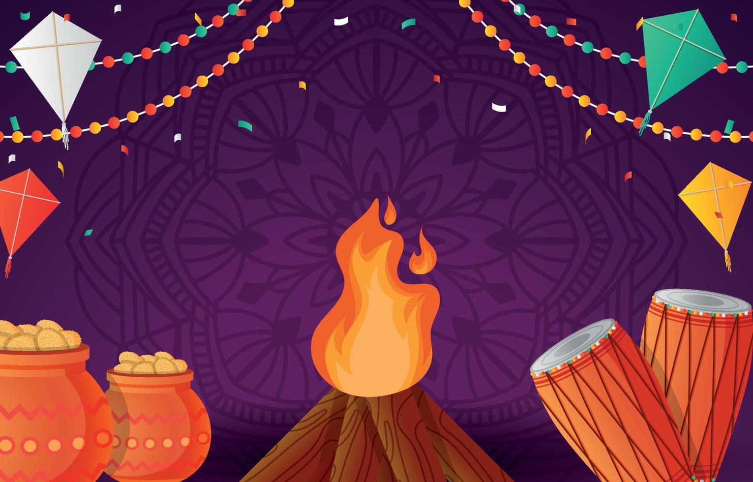 Happy Lohri Sikh Traditional Festival Background 4636557 Vector Art at  Vecteezy