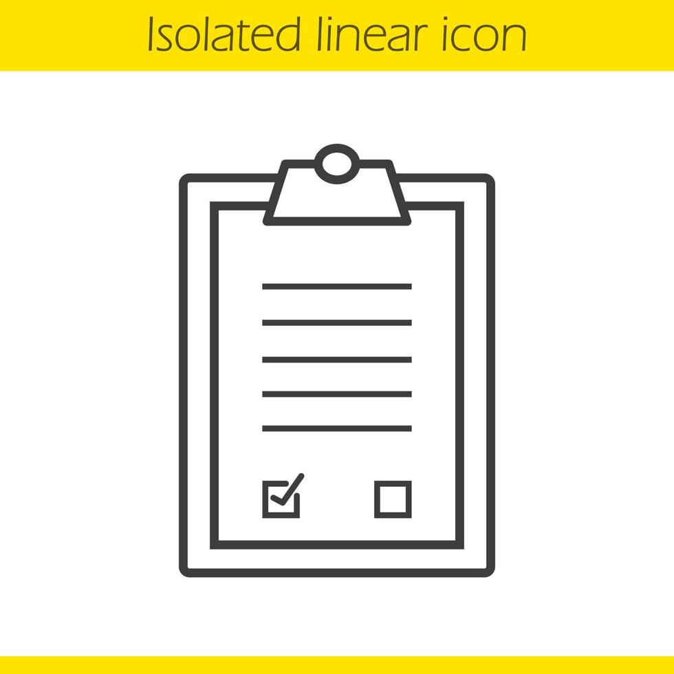 Agreement linear icon. Signed official document. Business paper with signature thin line illustration. Contract contour symbol. Vector isolated outline drawing