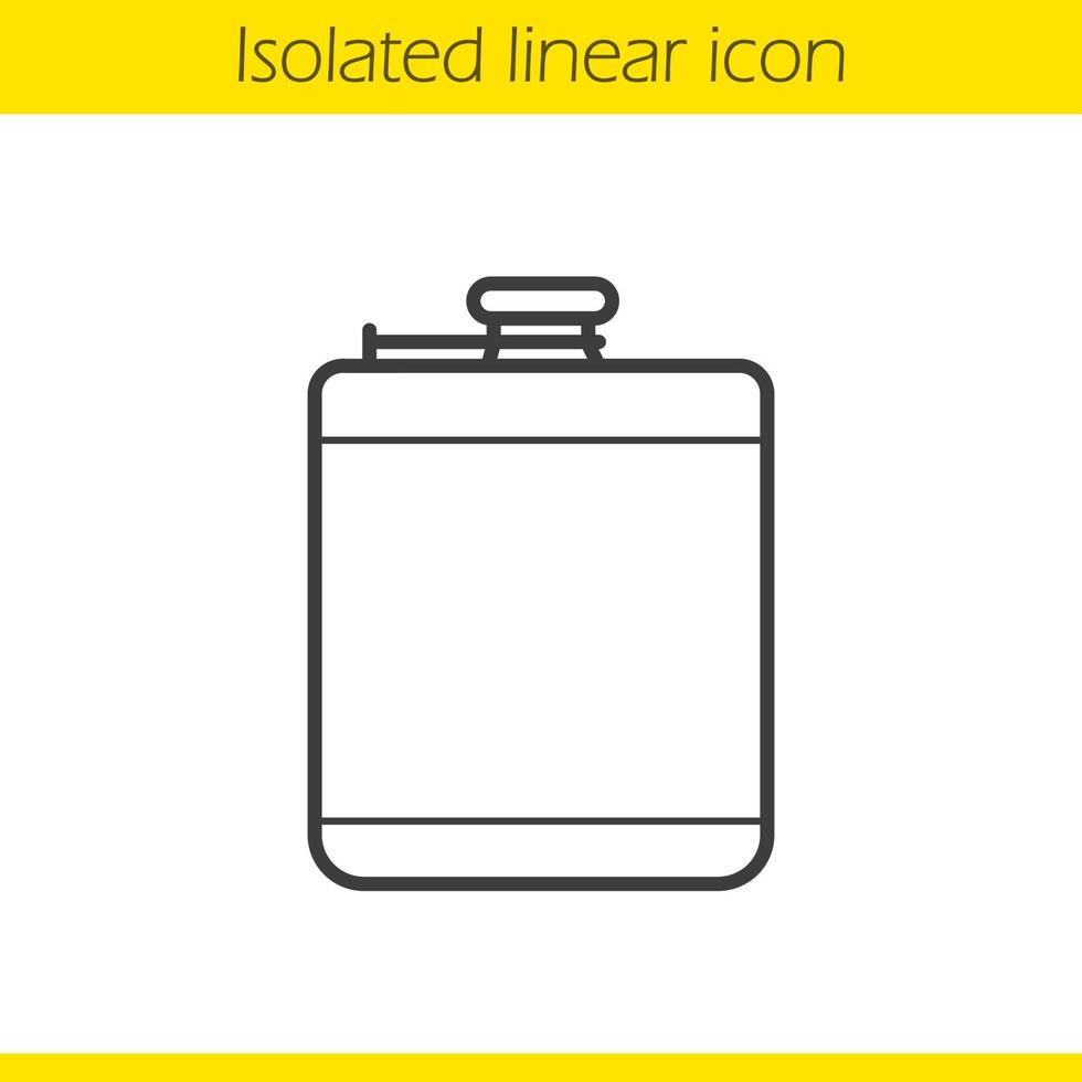 Hip flask linear icon. Men's personal accessory thin line illustration. Alcohol flask contour symbol. Vector isolated outline drawing