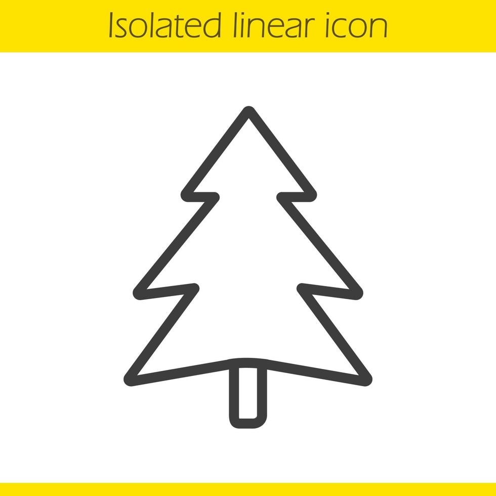 Fir tree linear icon. Forest. Coniferous tree. Spruce thin line illustration. Pine contour symbol. Vector isolated outline drawing
