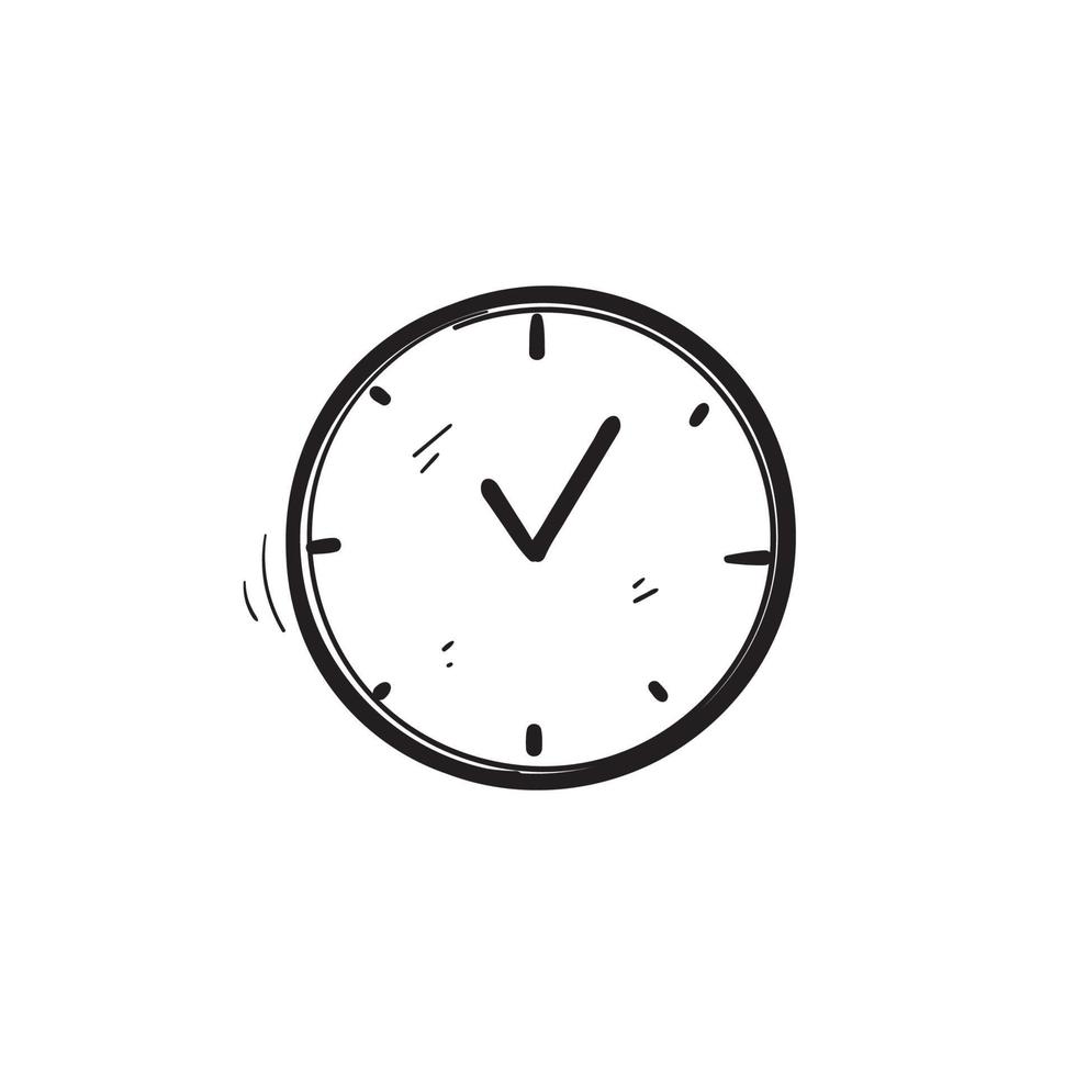 Dibujado a mano iconos lineales de vector de tiempo y reloj.Gestión del tiempo. temporizador, velocidad, alarma, gestión del tiempo, vector de ilustración de símbolo de calendario. garabatear