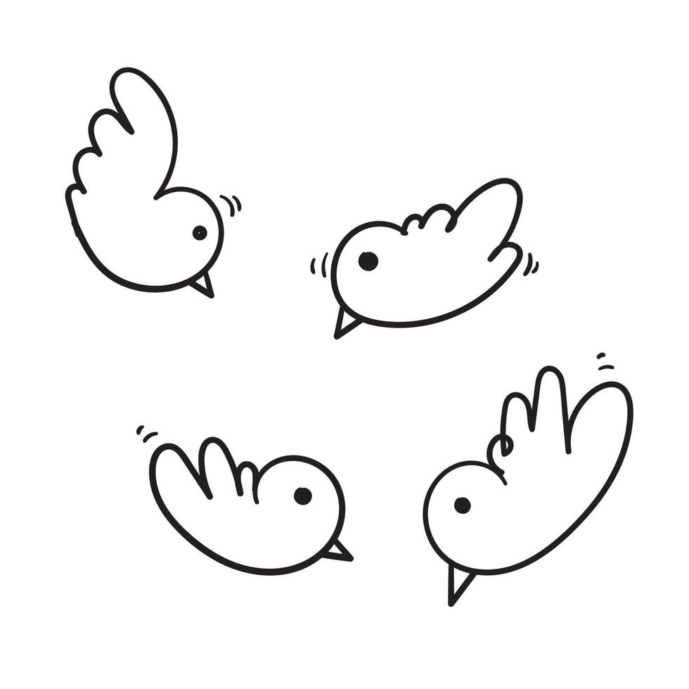 hand drawn doodle bird illustration icon for your design or social media. vector