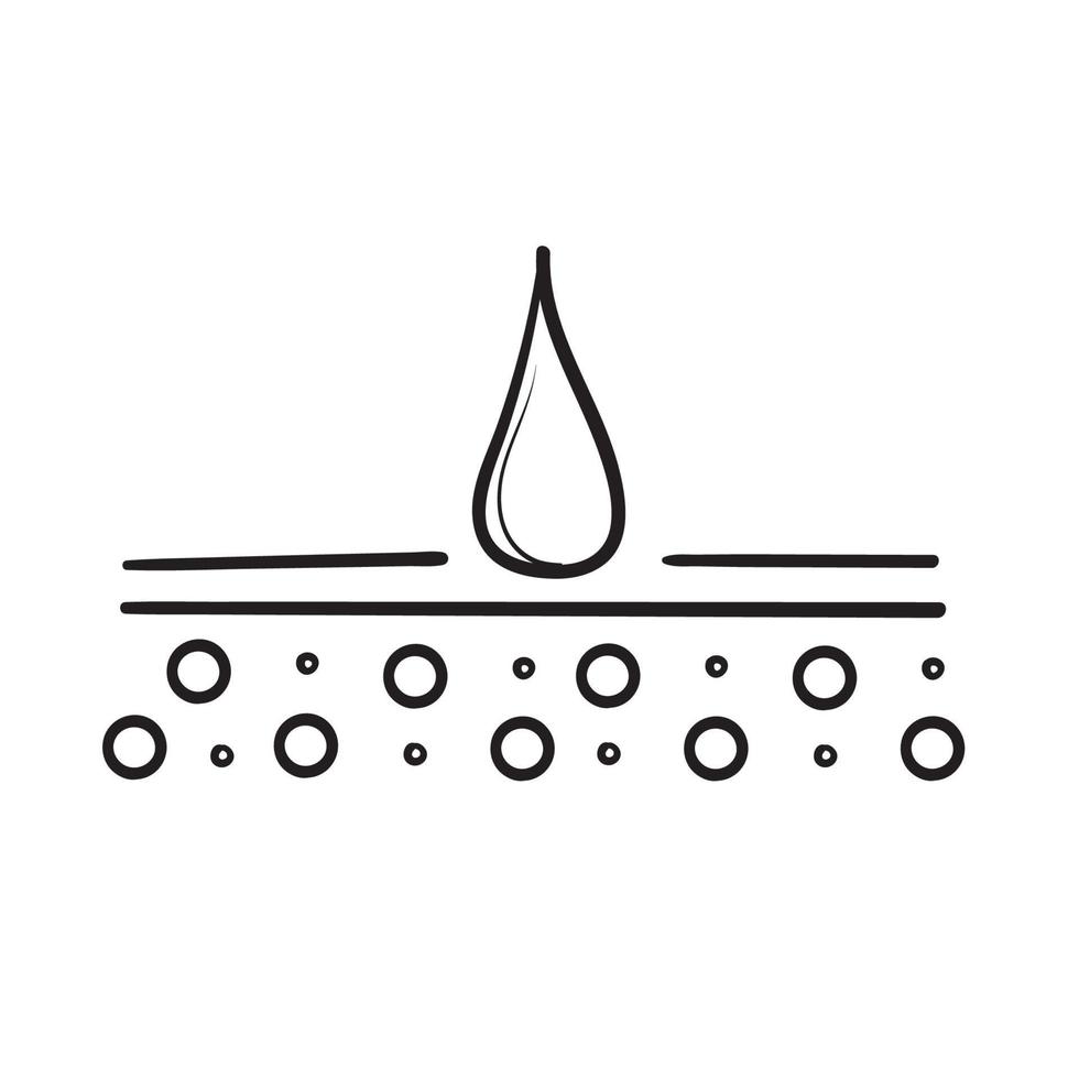hand drawn Moisture cream line icon. symbol for Skincare illustration, sign for cosmetics packaging. doodle style vector