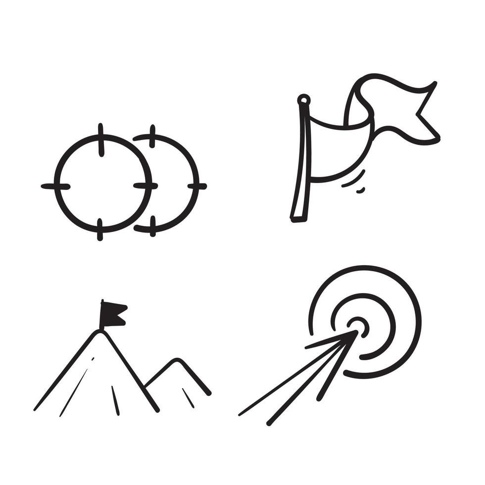 hand drawn Simple Set of Target and Goal Related Vector Line Icons doodle vector