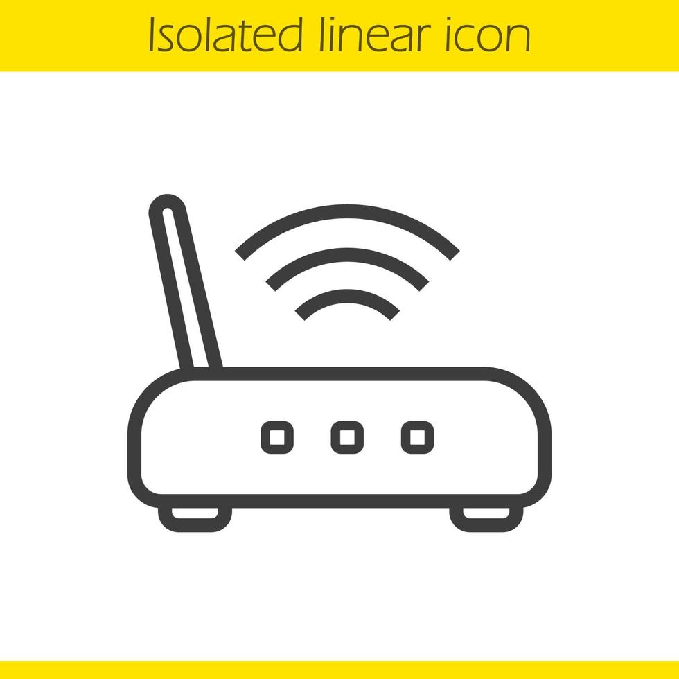 Wi fi router linear icon. Thin line illustration. Wifi signal contour symbol. Vector isolated outline drawing