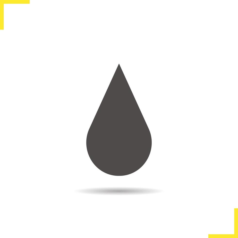 Water drop icon. Drop shadow silhouette symbol. Oil symbol. Vector isolated illustration