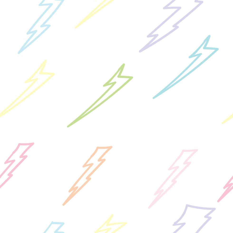 seamless pattern hand drawn thunder with doodle style vector