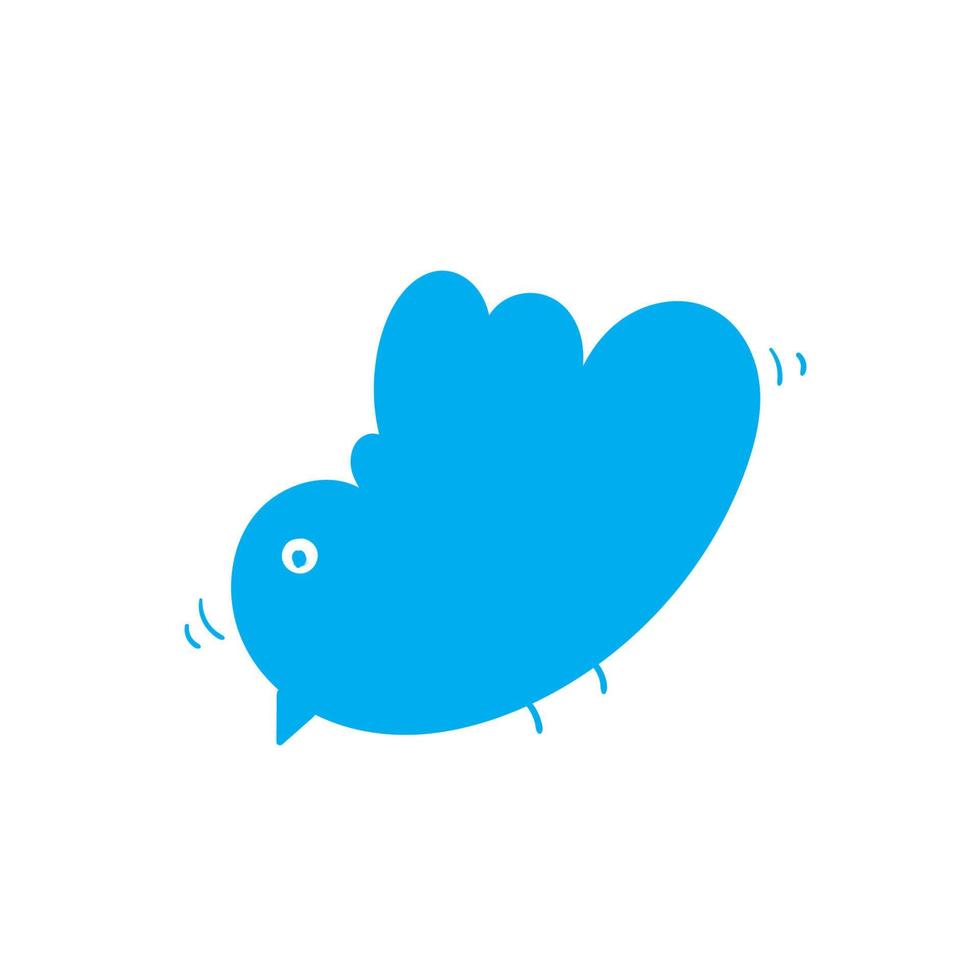 hand drawn doodle bird illustration icon for your design or social media. vector