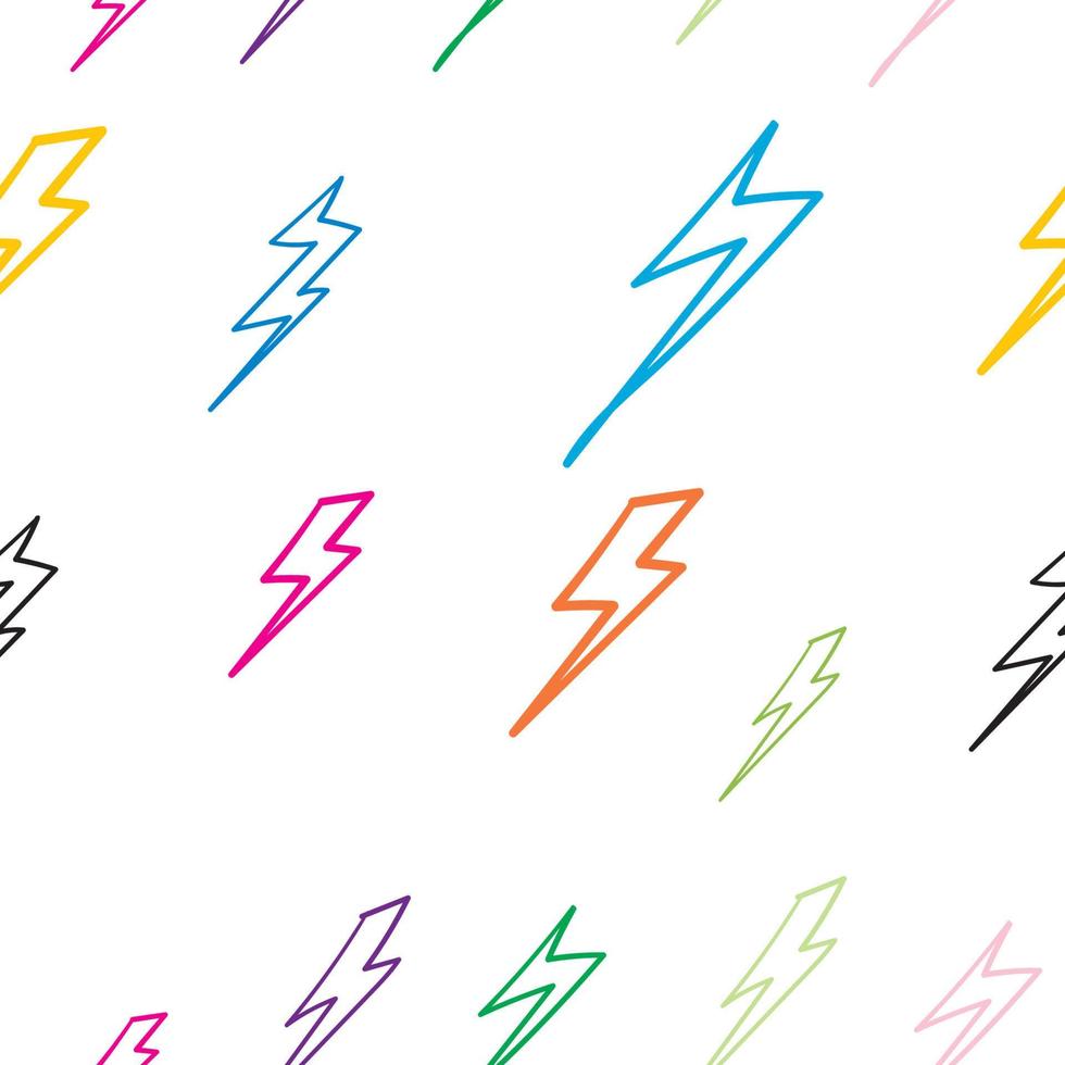 seamless pattern hand drawn thunder with doodle style vector