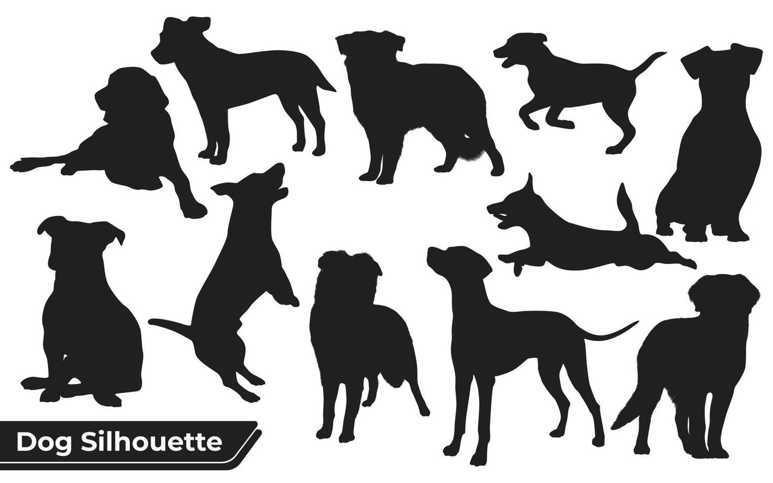 Collection of animal Dog in different positions vector