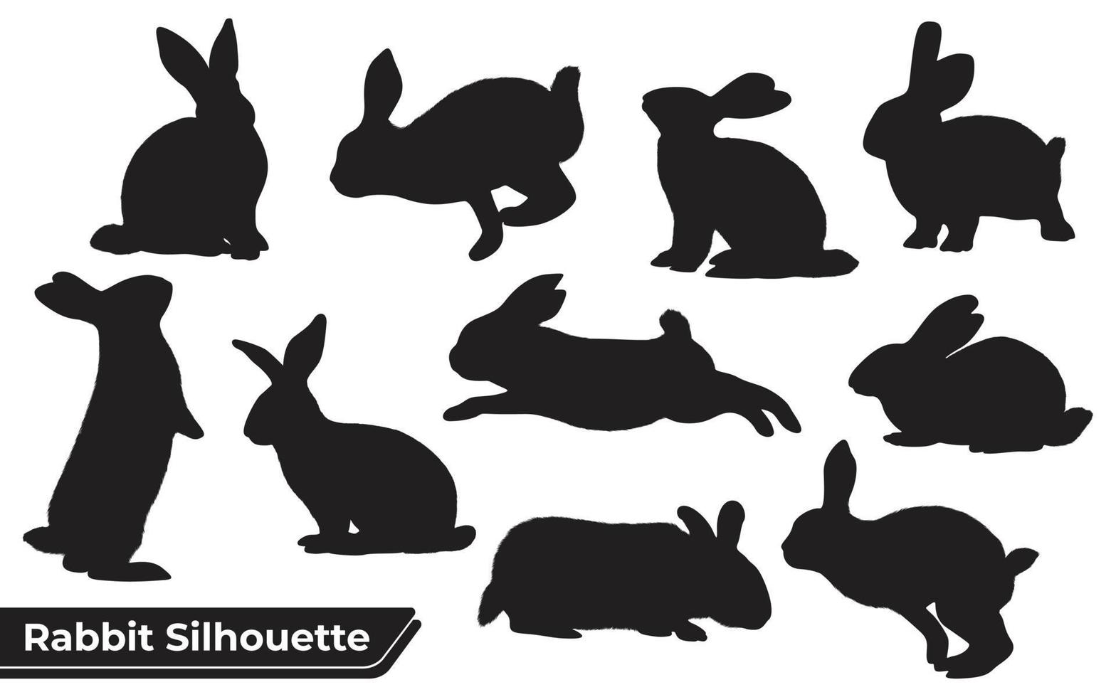 colección de conejo animal en diferentes posiciones. vector