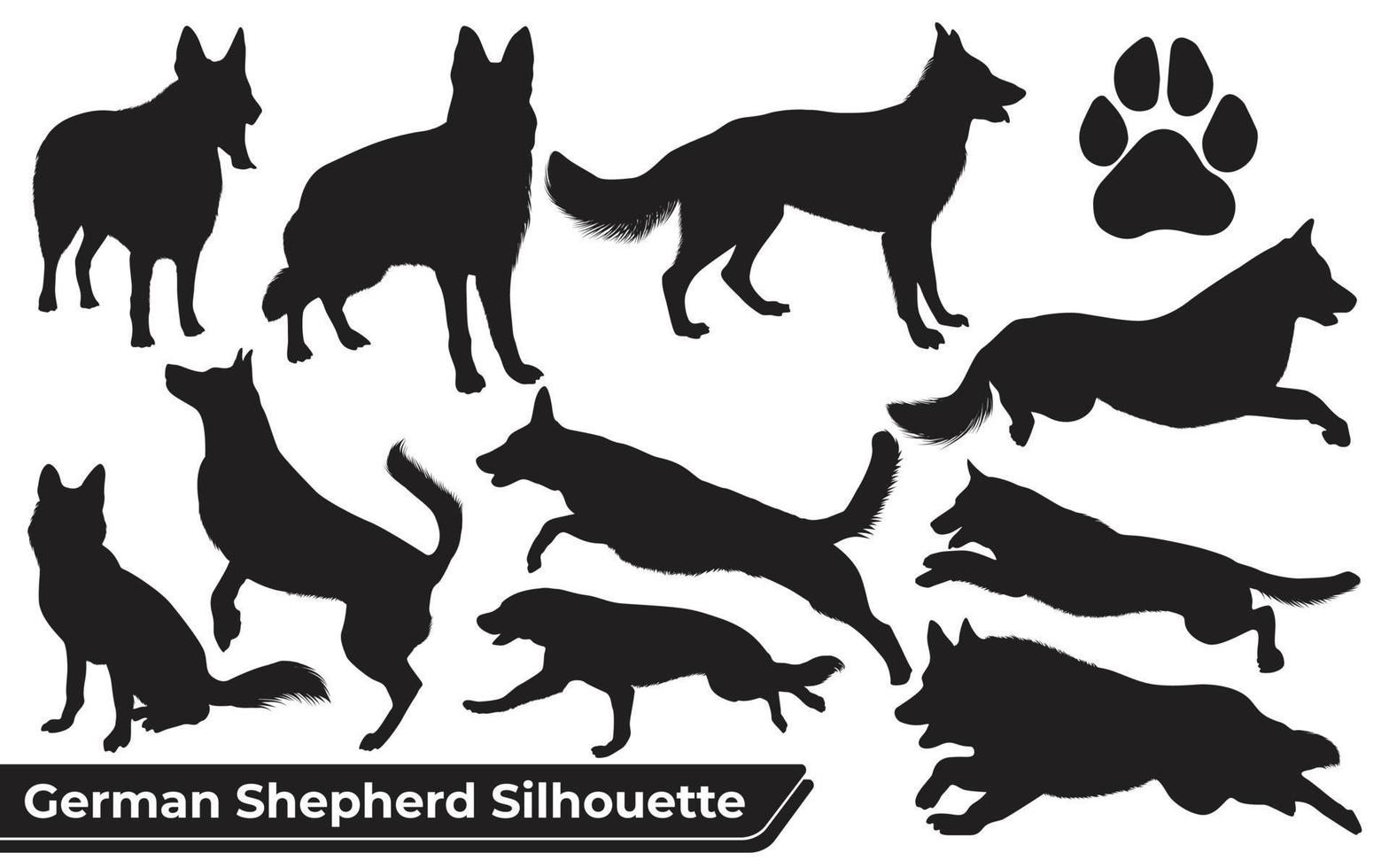 Collection of animal German Dog in different positions vector