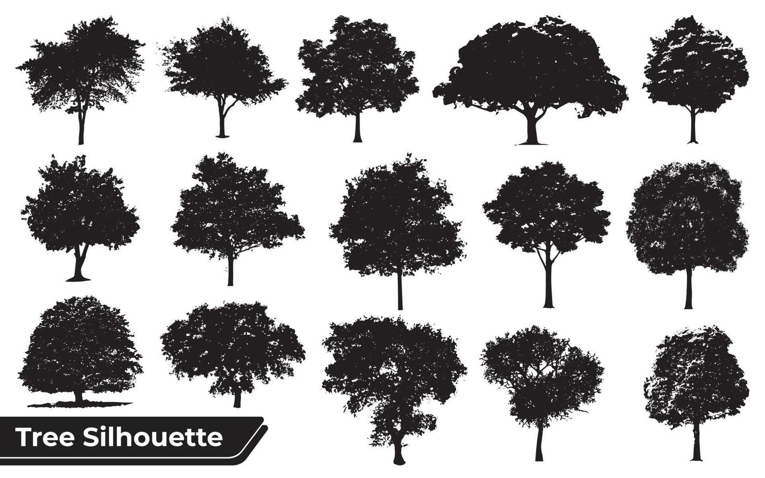 Collection of tree silhouettes vector