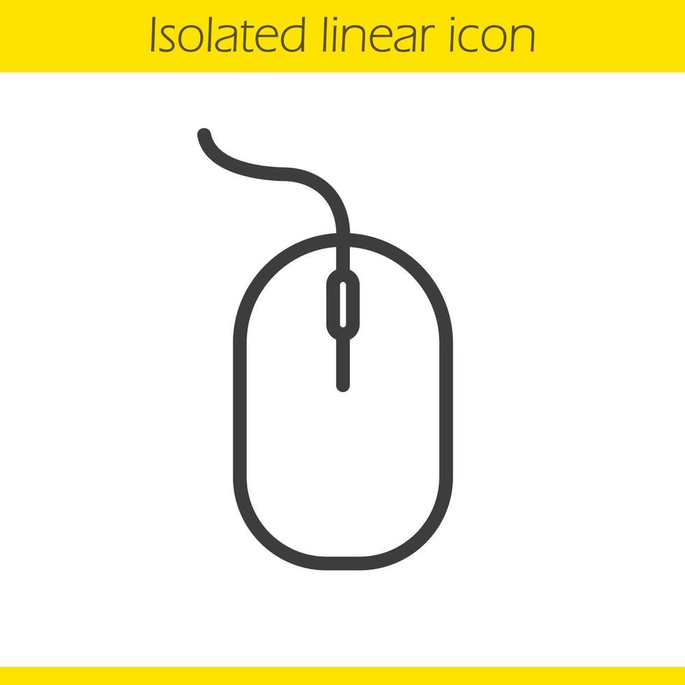 Computer mouse linear icon. Thin line illustration. PC mouse contour symbol. Vector isolated outline drawing