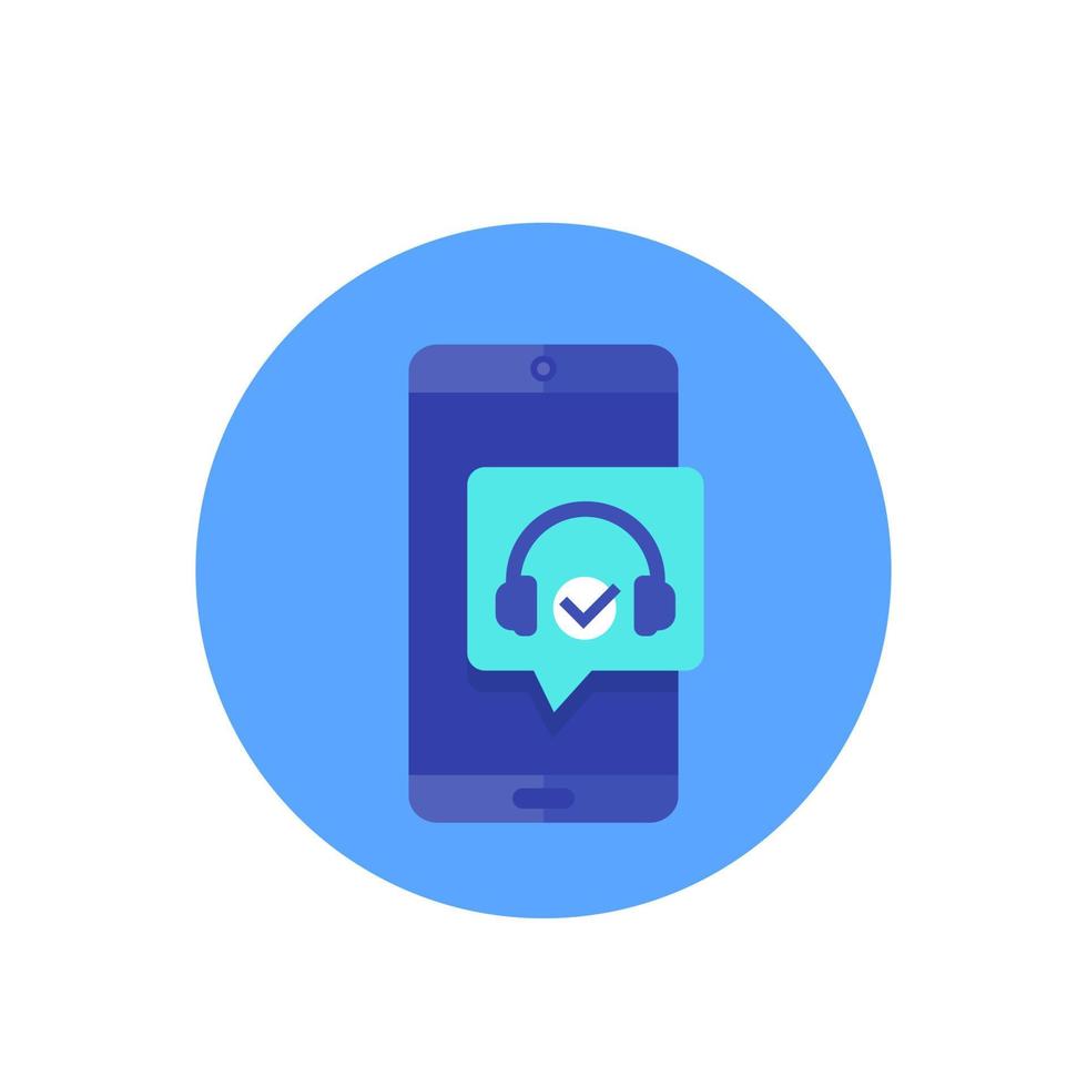 Podcast in phone vector icon