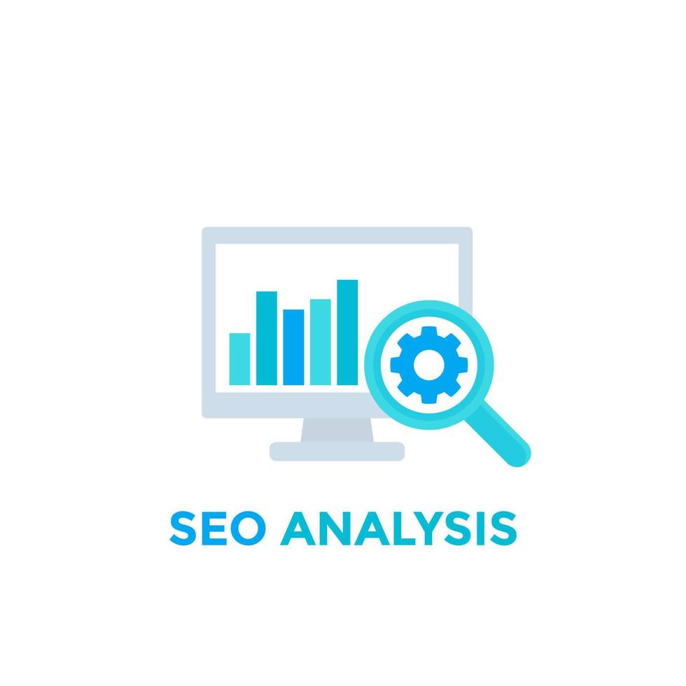 web analytics, seo analysis icon vector