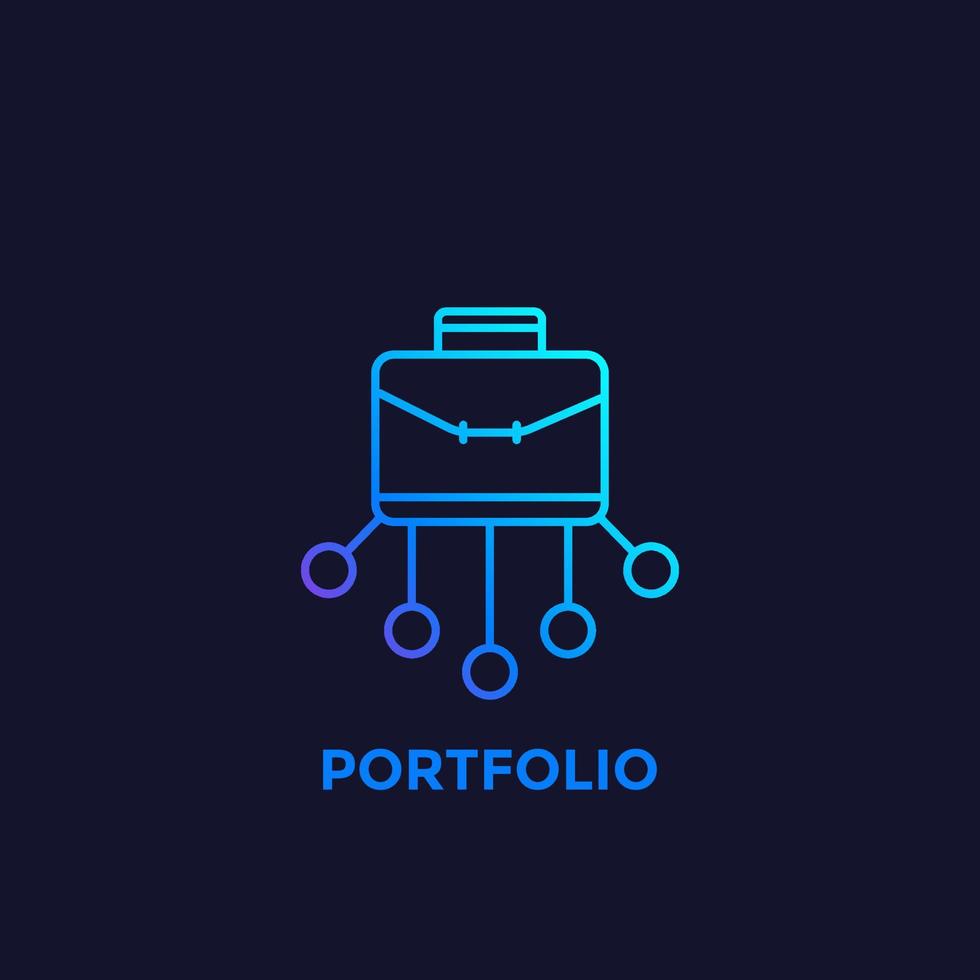 portfolio icon in linear style vector