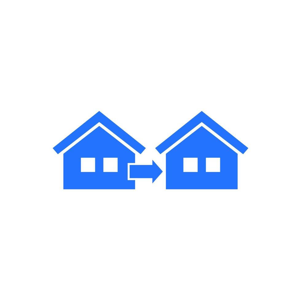 removal icon with two houses vector