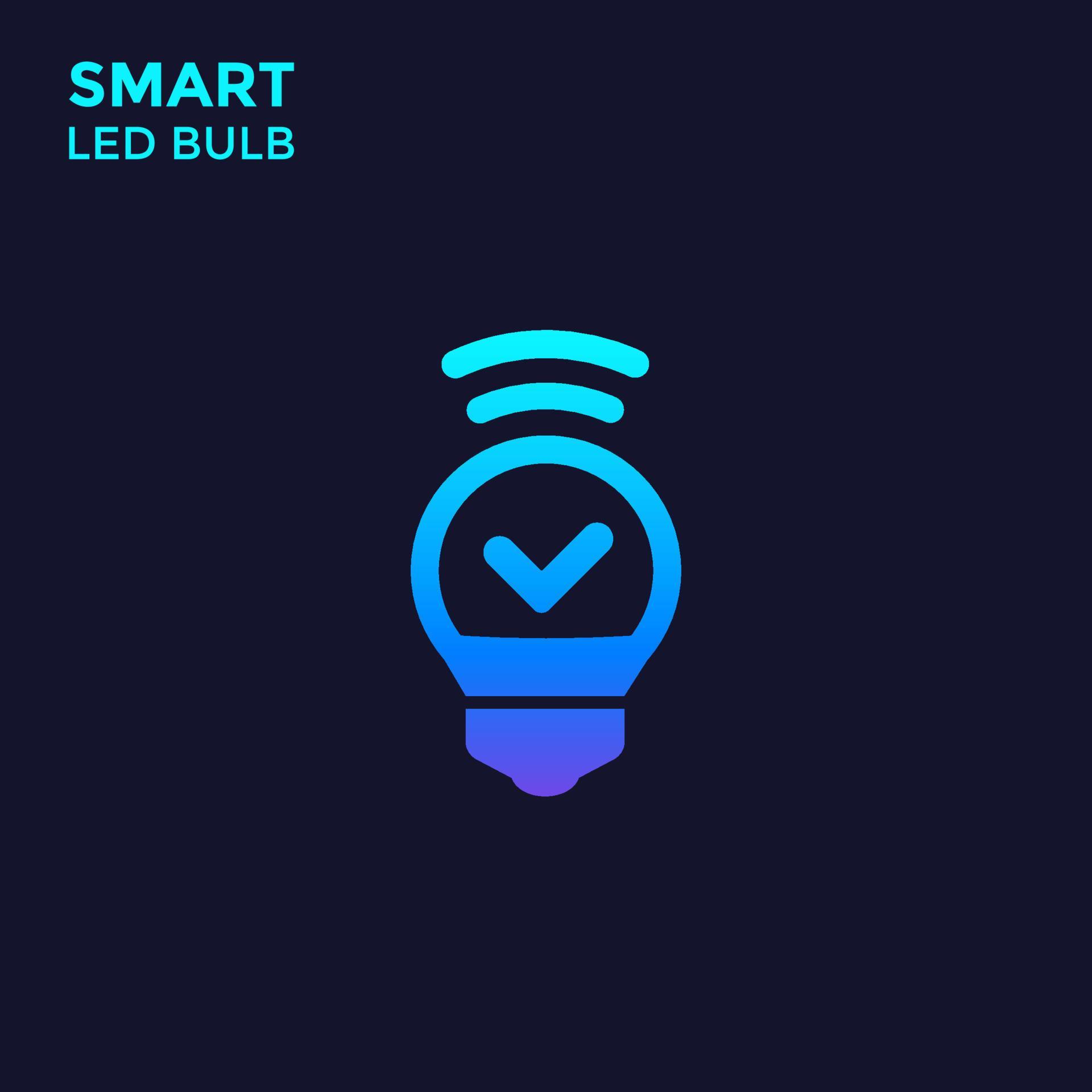 bombilla de luz led inteligente, icono de vector 4637564 Vector en Vecteezy