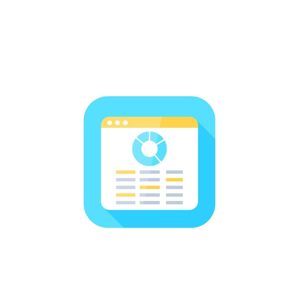 spreadsheet icon, vector