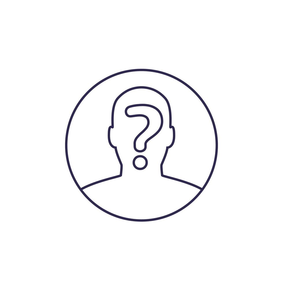 unknown person, hidden identity icon, line vector