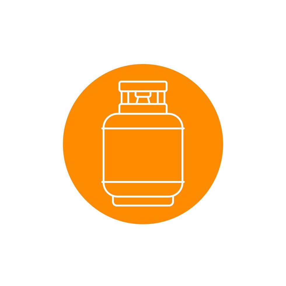 gas cylinder, propane tank, linear icon vector