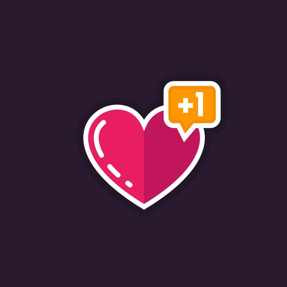 heart like with notification vector icon