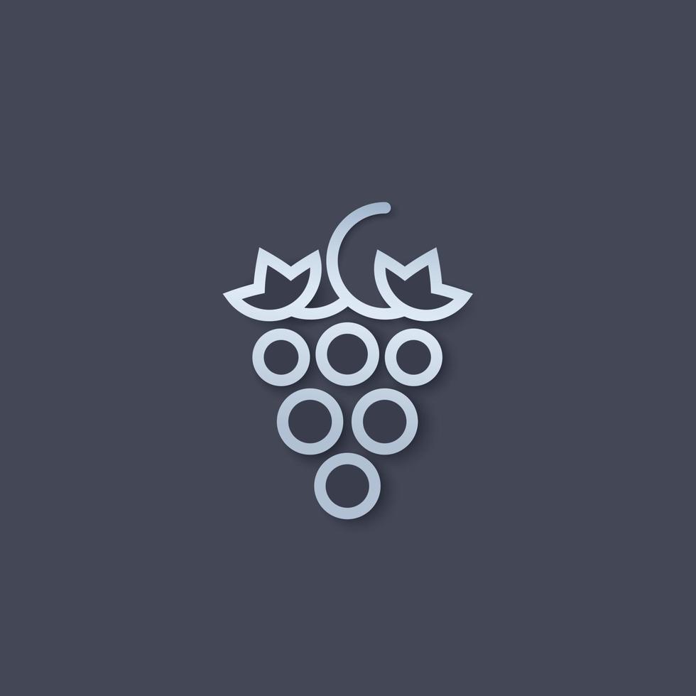 icono de logotipo de vector de uva