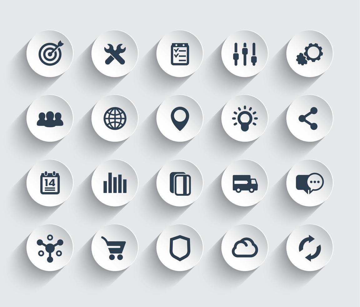 web icons set, marketing, e-commerce, service vector