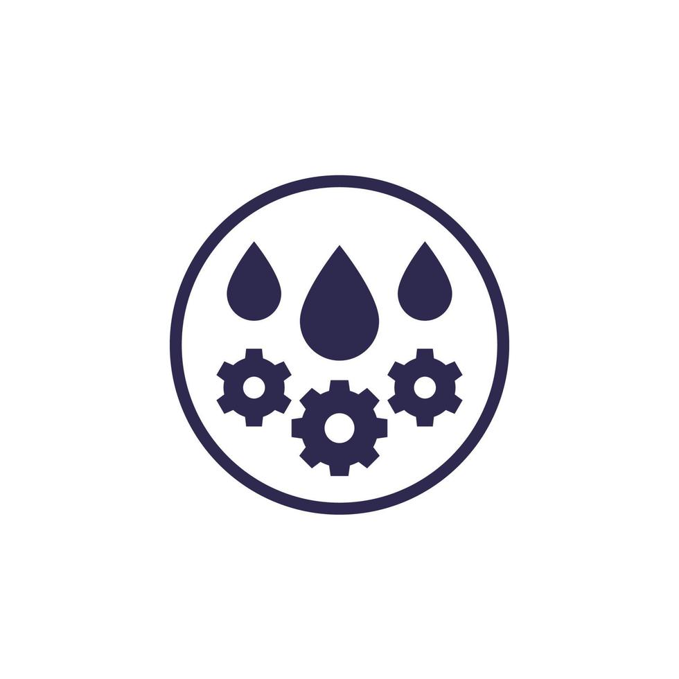 lubricant, oil drops vector icon