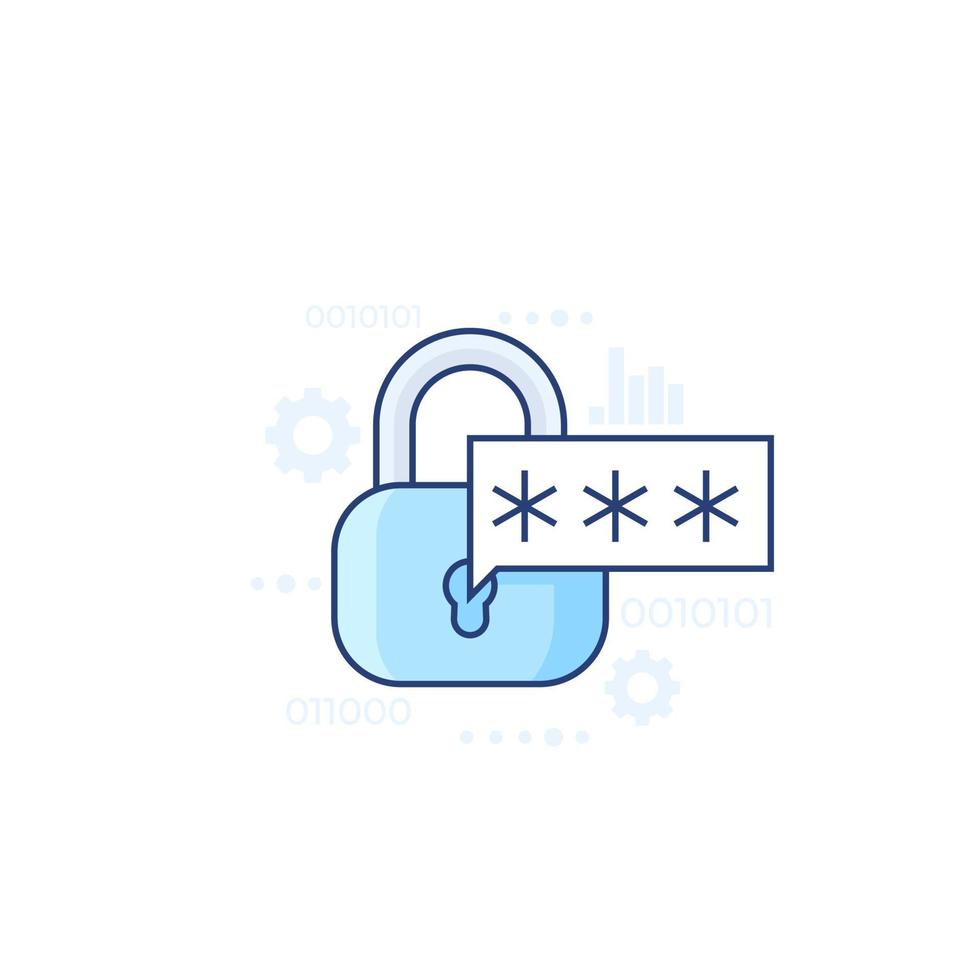 password access, authentication and cybersecurity vector icon
