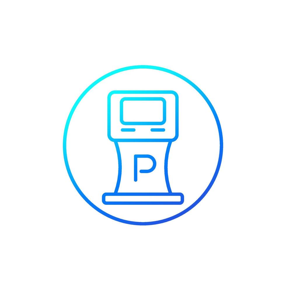 parking machine line vector icon