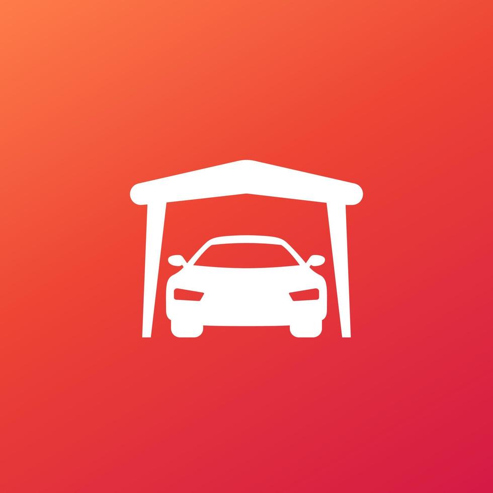 Portable garage icon with auto vector