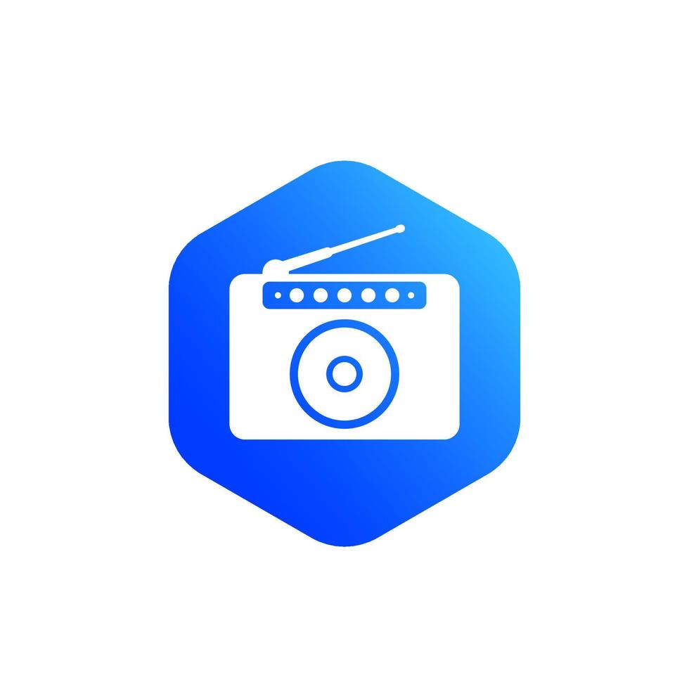 Radio icon for web, vector