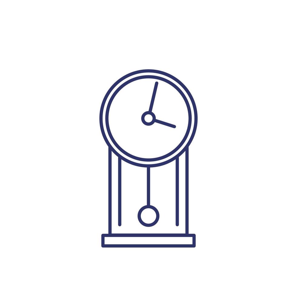 Retro wall clock line icon vector