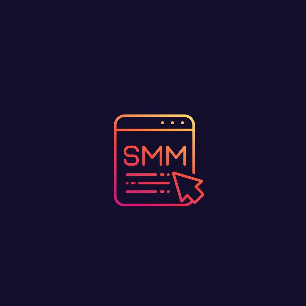 SMM, Social Media Marketing vector linear icon