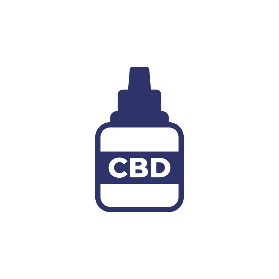 CBD medicine icon on white vector