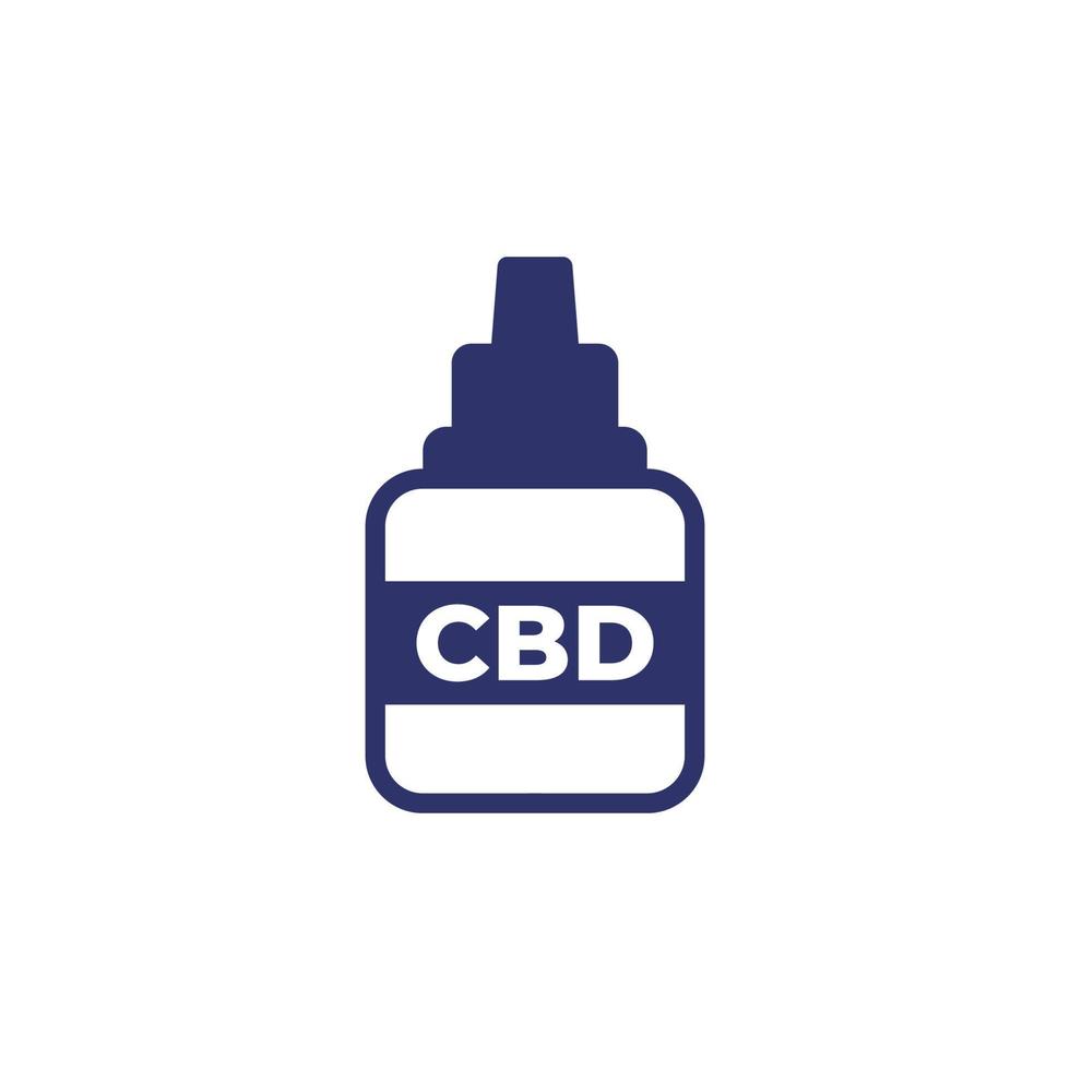 icono de medicina cbd en blanco vector