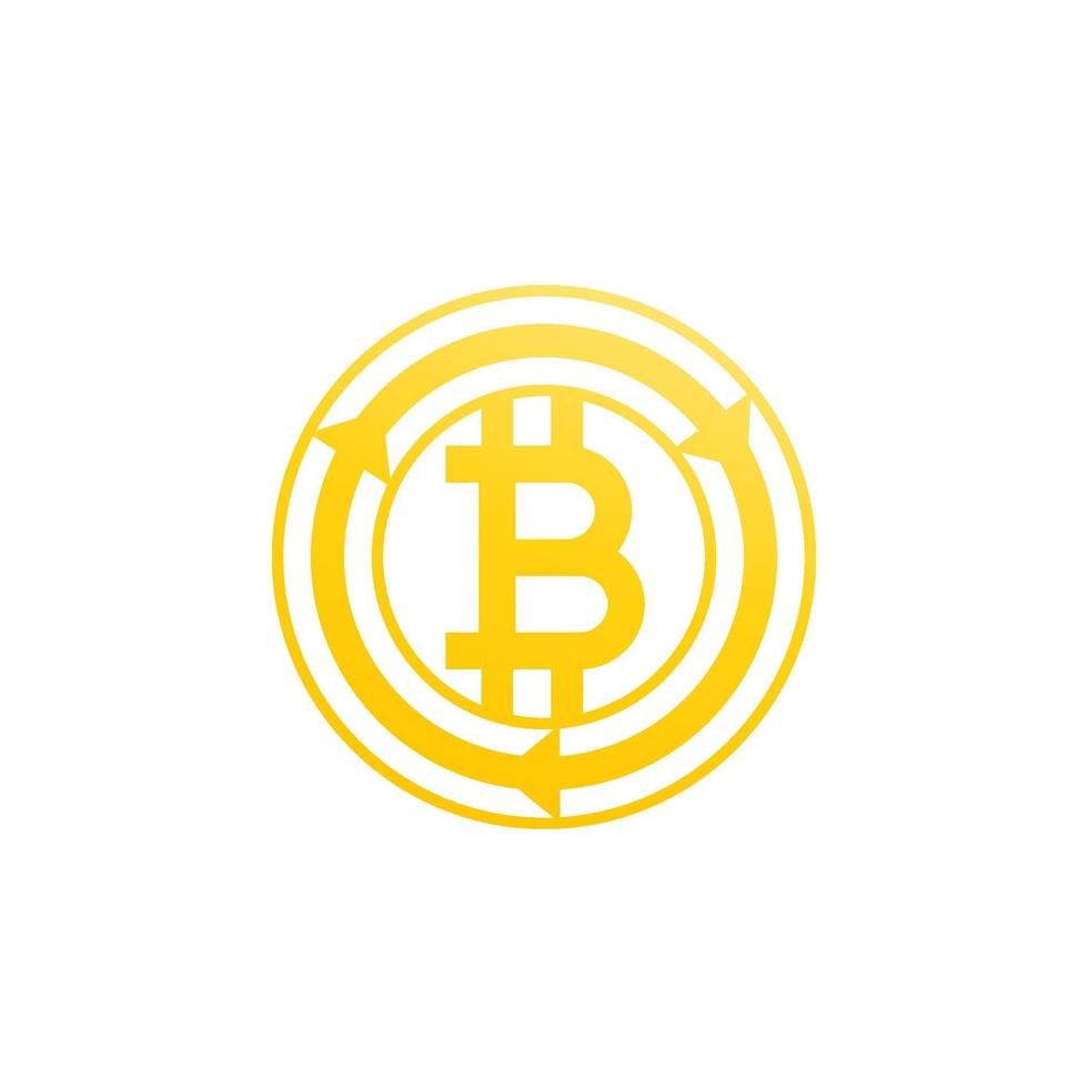 Bitcoin exchange icon on white vector
