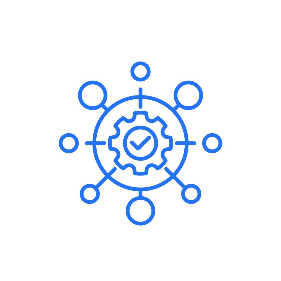 automation industry line icon on white vector