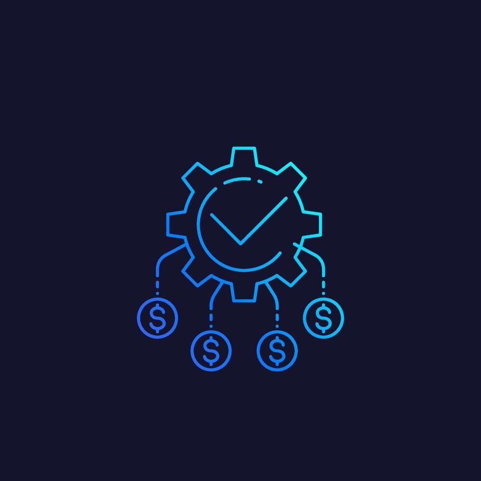 cash flow, funds optimization, vector linear icon