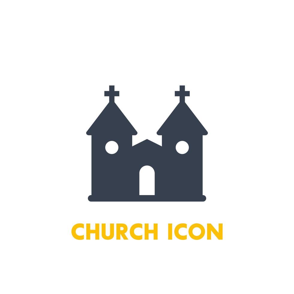 icono de la iglesia en blanco vector