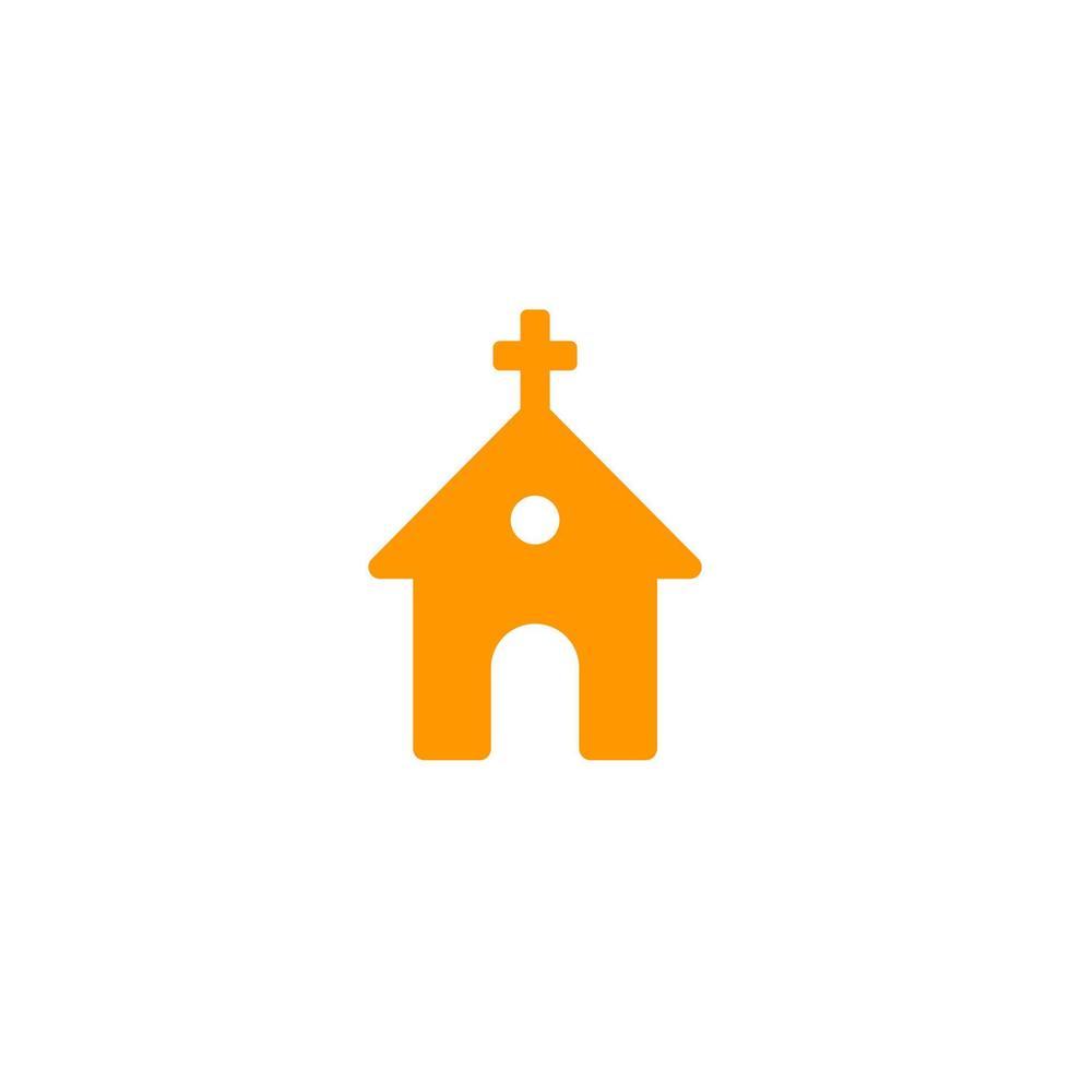 icono de vector de iglesia en blanco