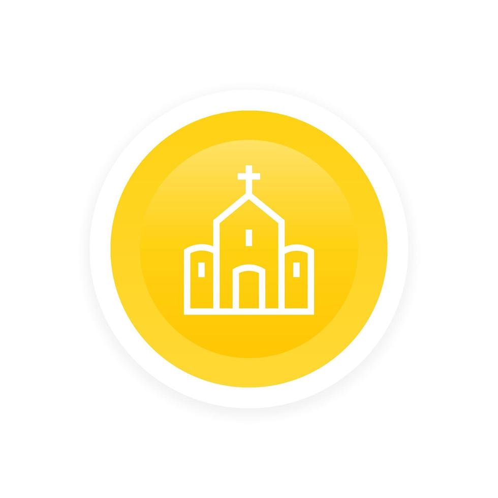 church, catholic temple linear icon vector