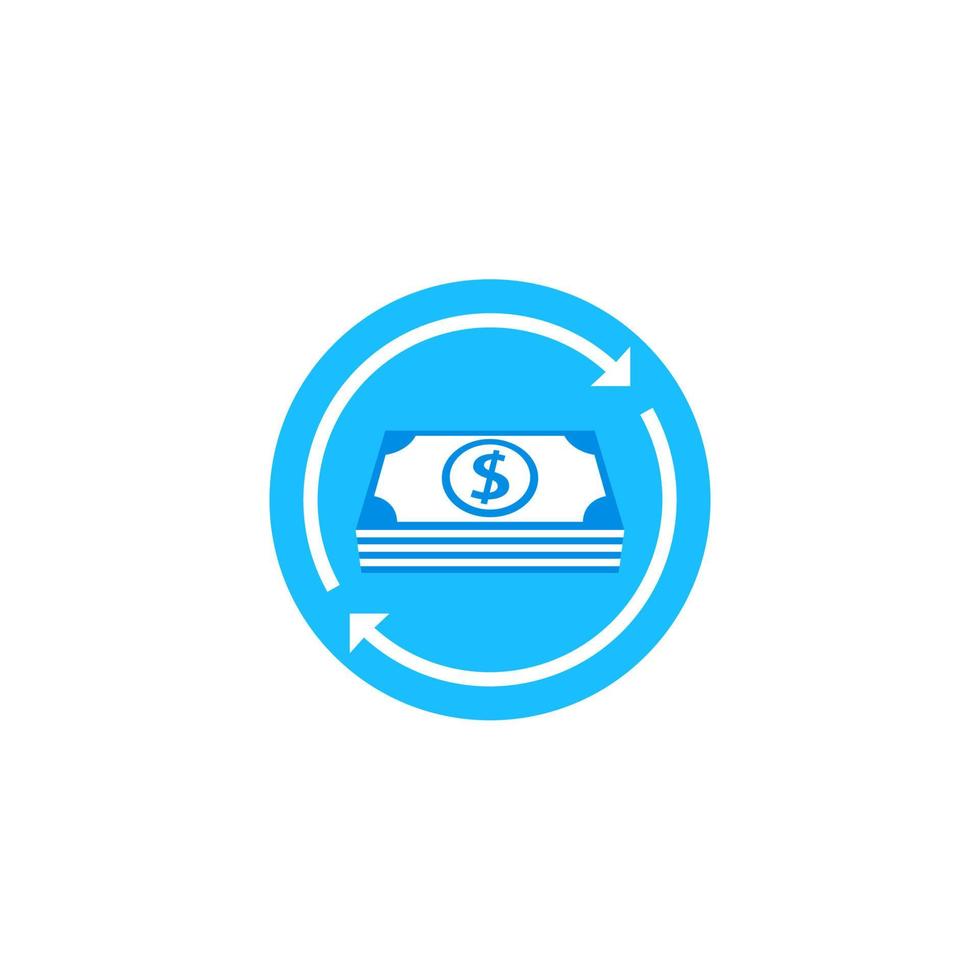 cash flow, money return vector icon