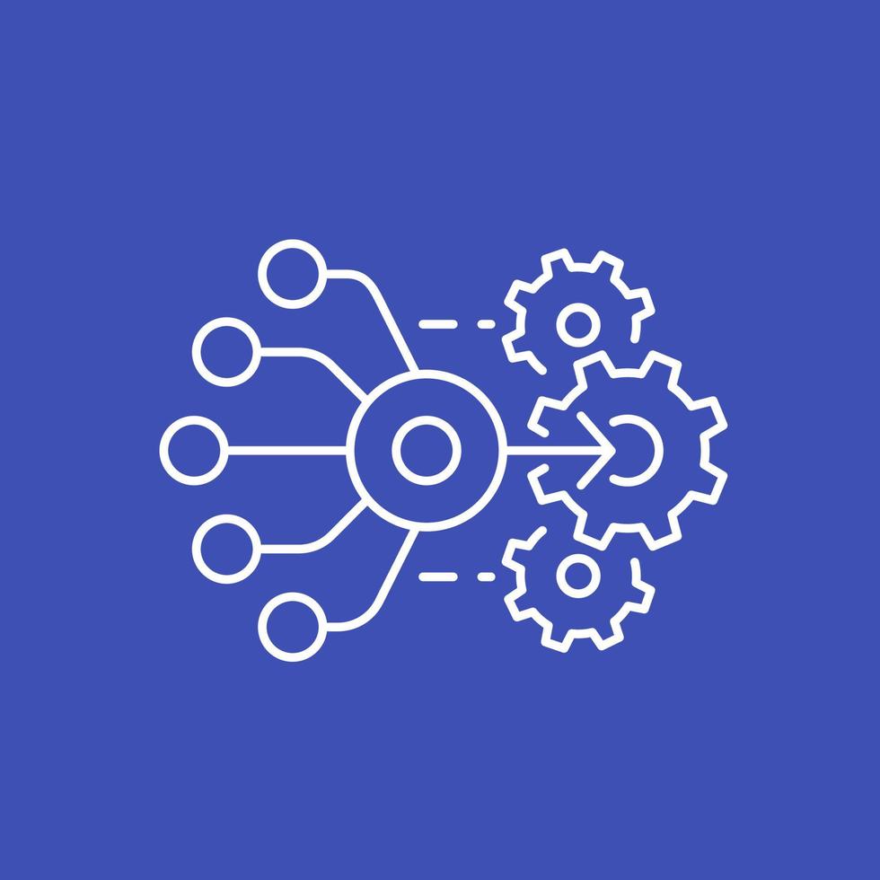 combined effort icon, linear design vector