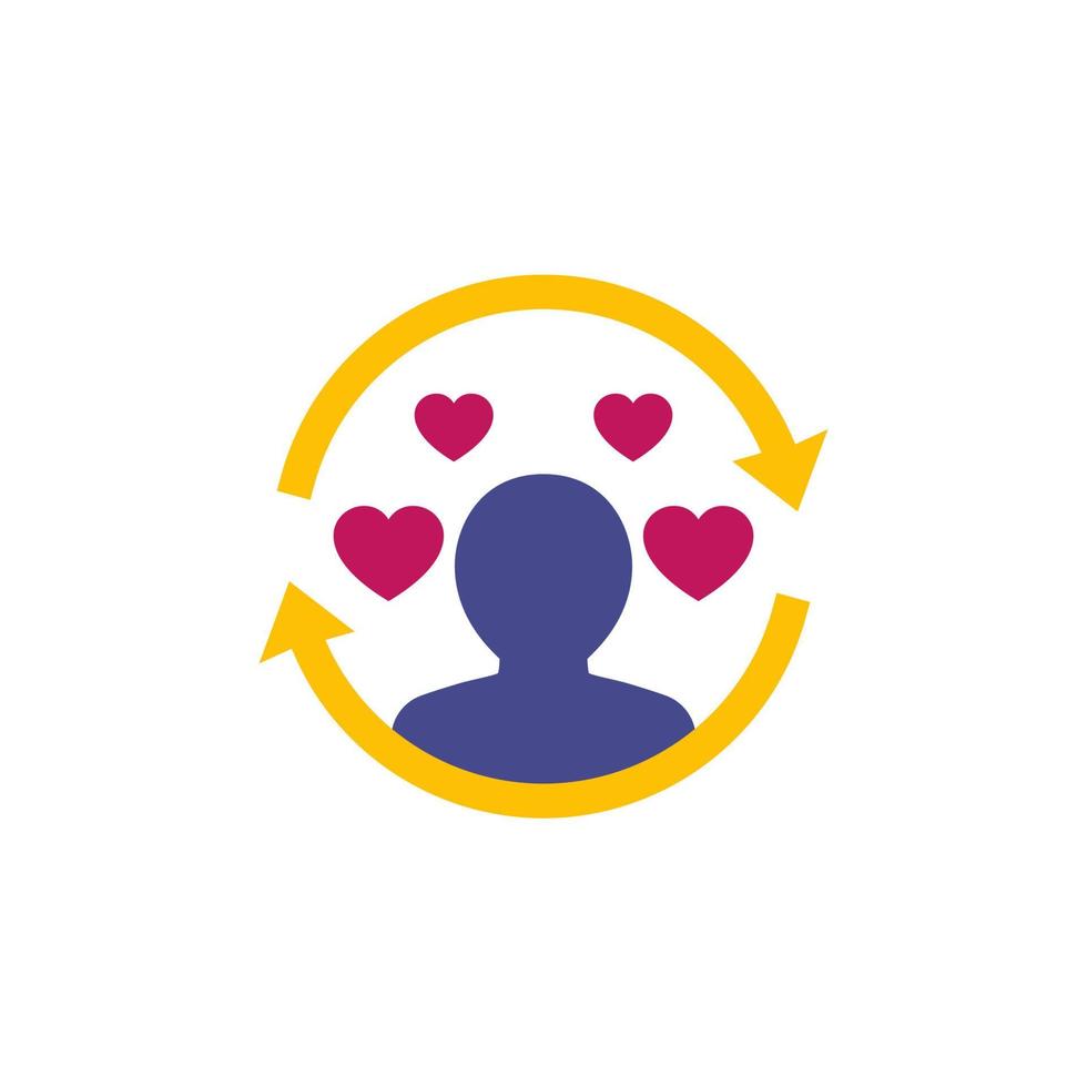 customer retention or client satisfaction icon, happy customer vector