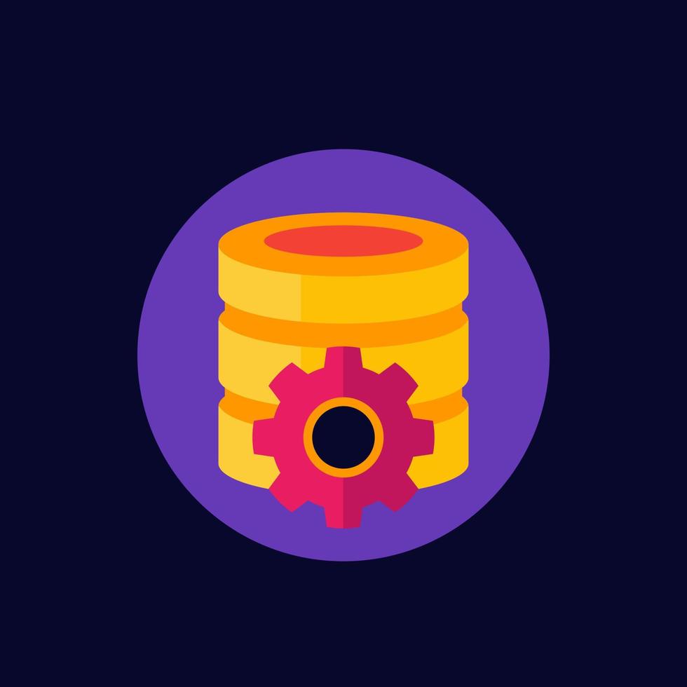 database maintenance icon, flat design vector