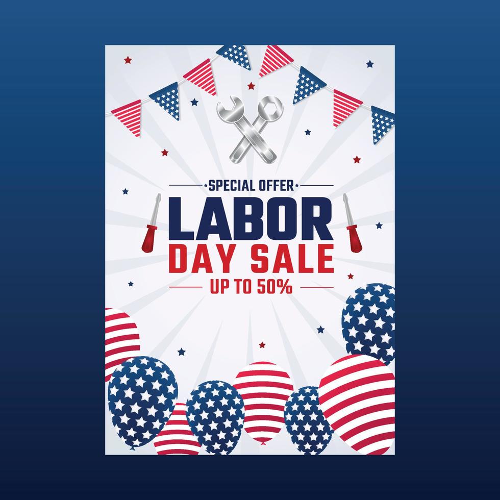 Labor Day Poster Template vector