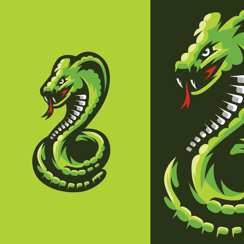 ilustración de cobra verde vector